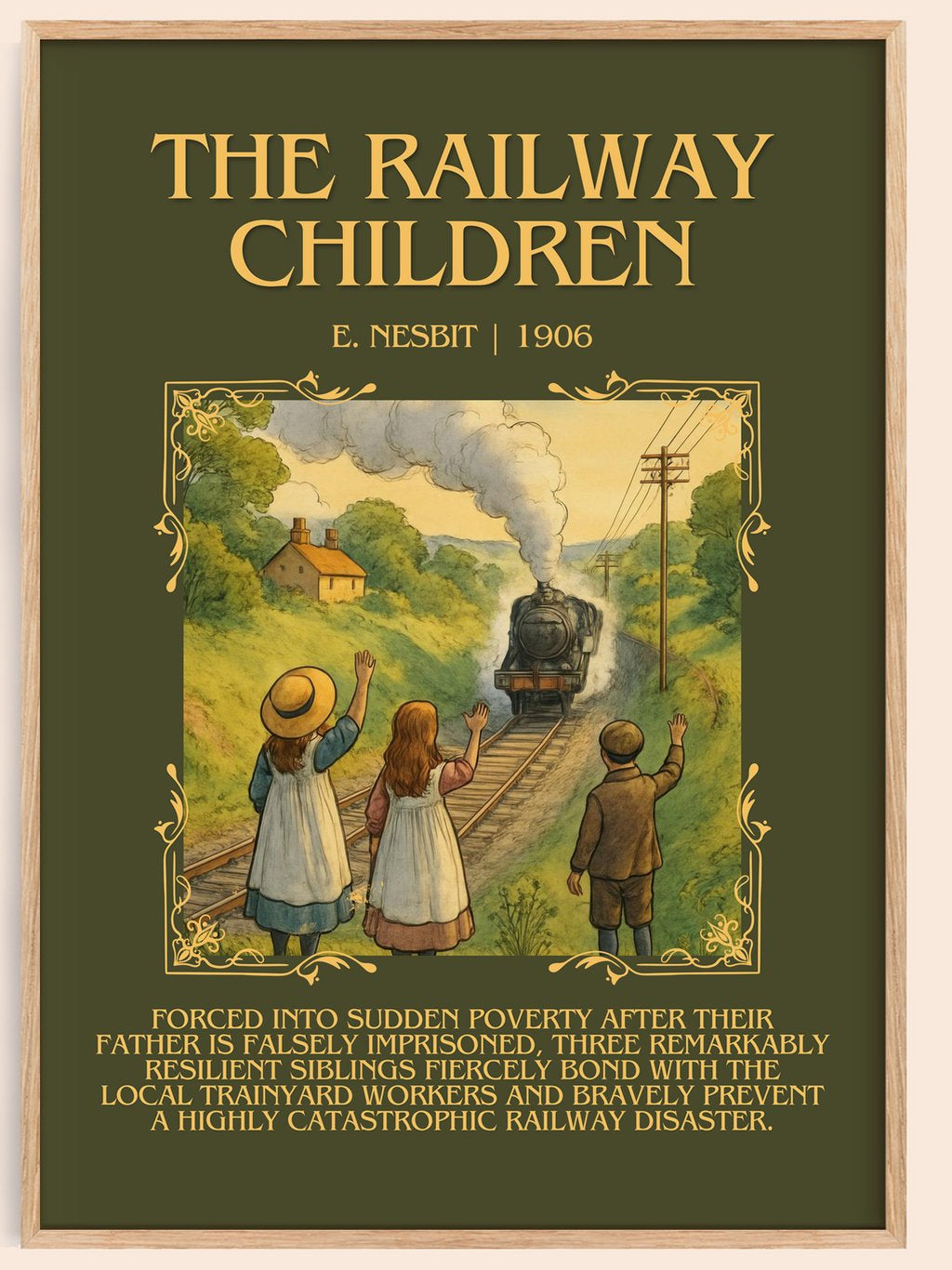 The Railway Children Minimalist Book Poster by E. Nesbit – book poster