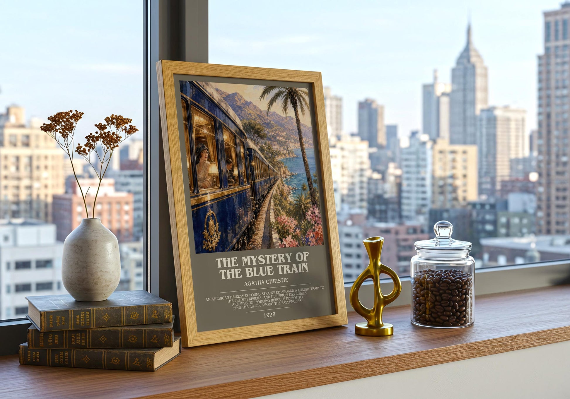 The Mystery Of The Blue Train Bookish Wall Art by Agatha Christie