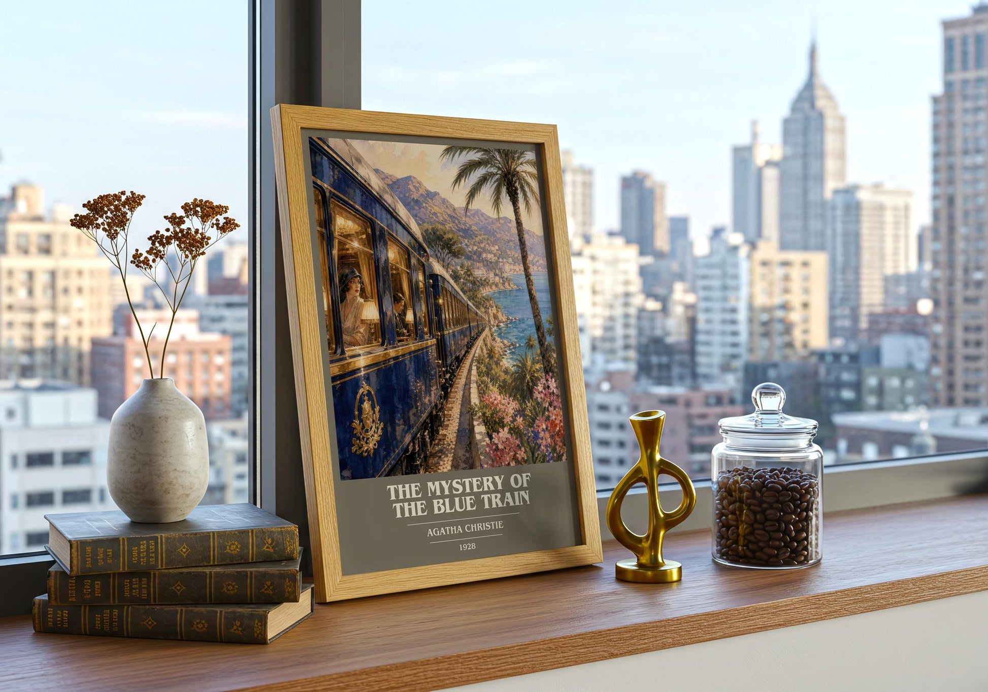 The Mystery Of The Blue Train Book Cover Poster by Agatha Christie