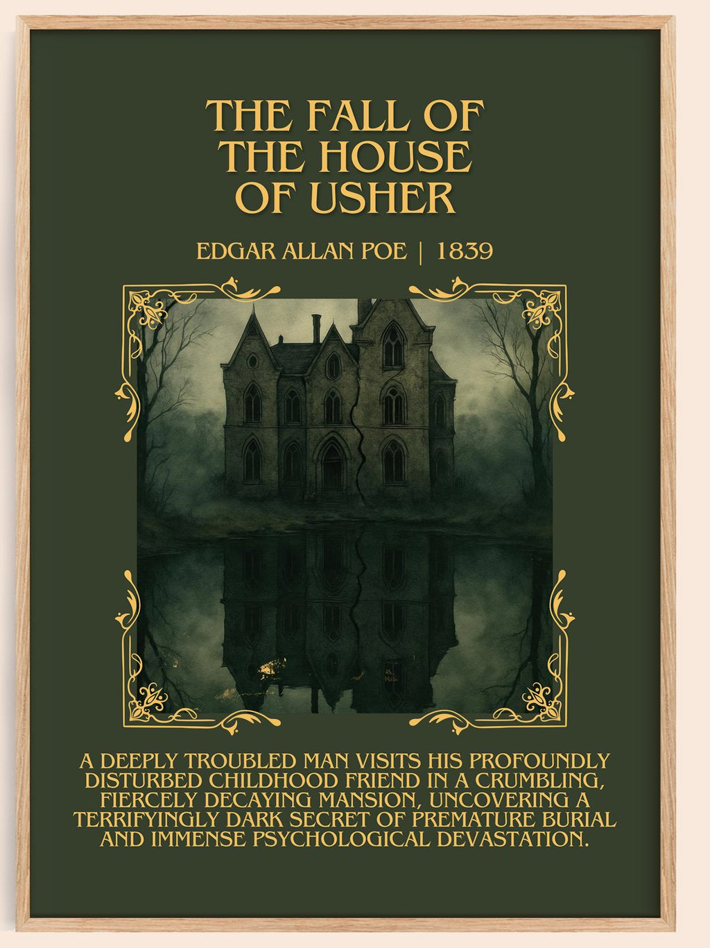 Fall Of The House Of Usher Minimalist Book Poster by Edgar Allan Poe – book poster