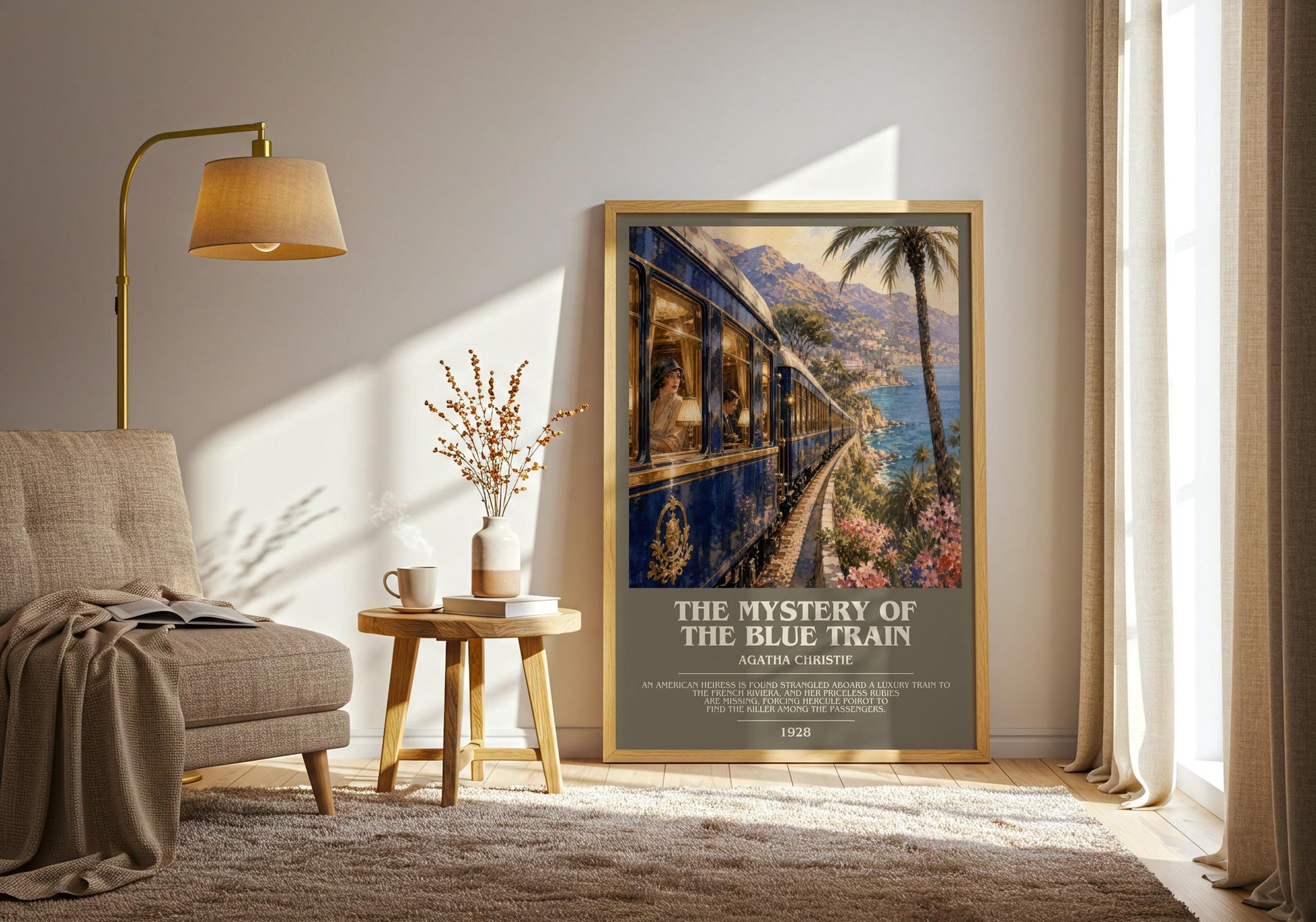 The Mystery Of The Blue Train Bookish Wall Art by Agatha Christie
