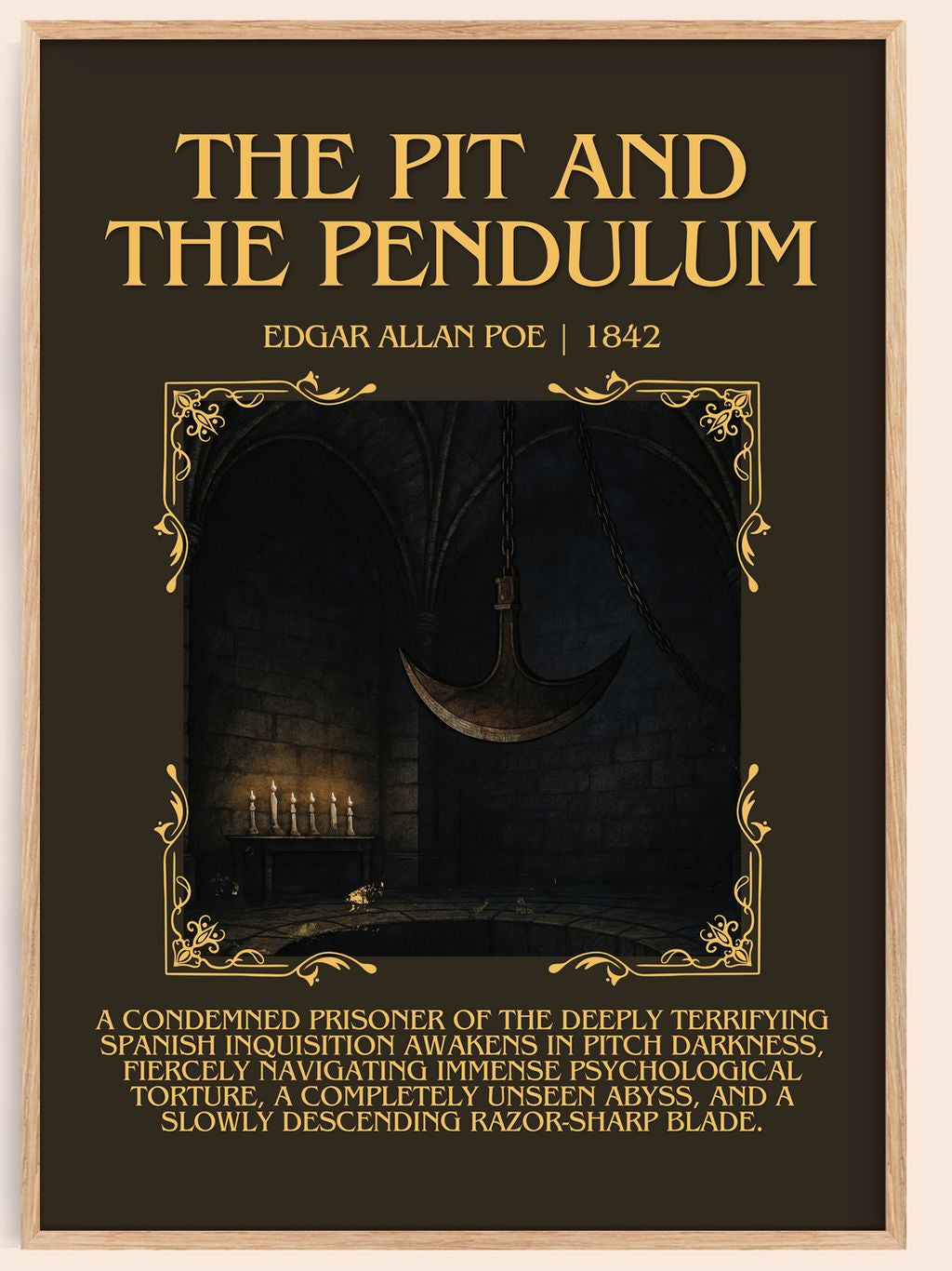 The Pit And The Pendulum Minimalist Book Poster by Edgar Allan Poe – book poster