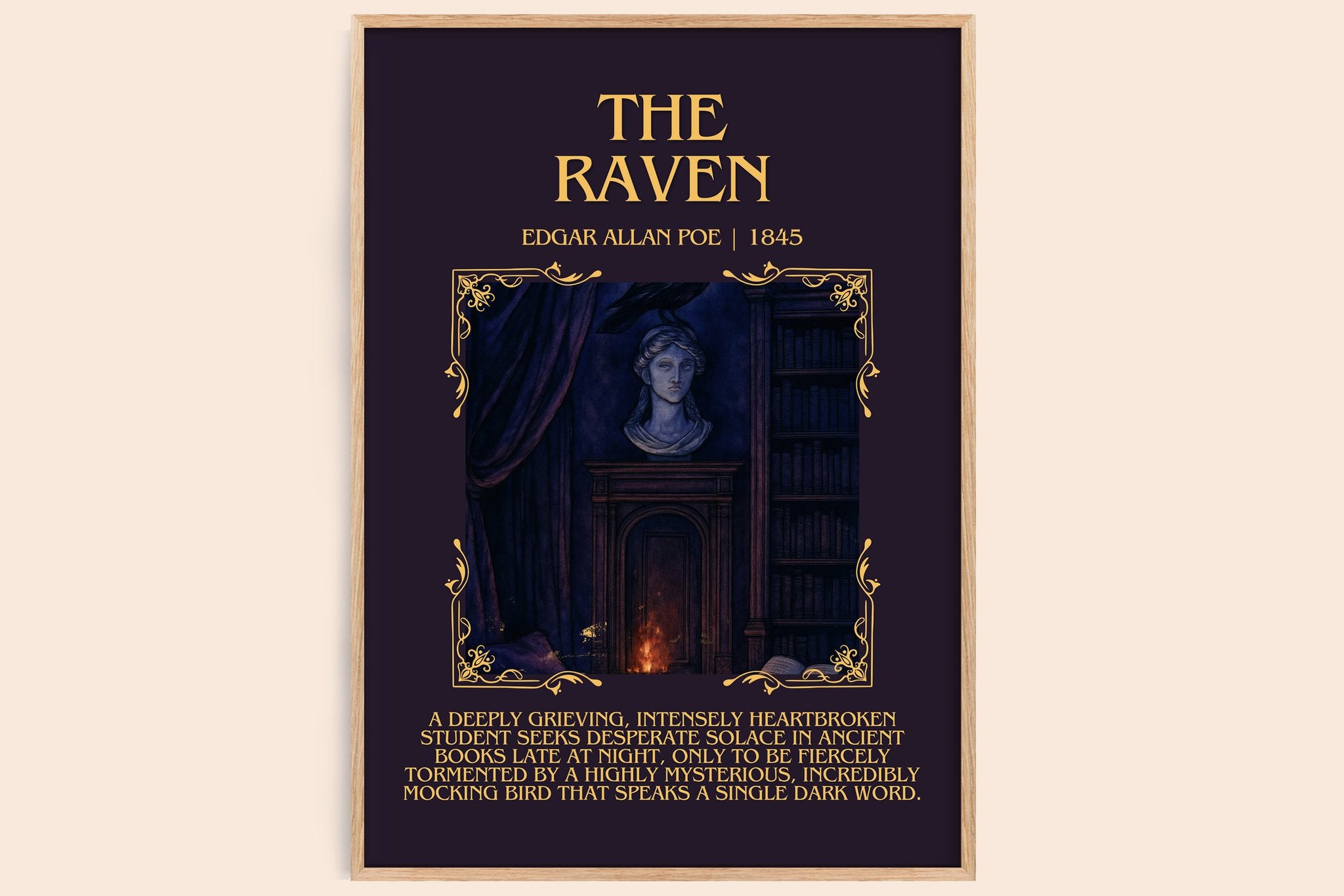 The Raven Minimalist Book Poster by Edgar Allan Poe