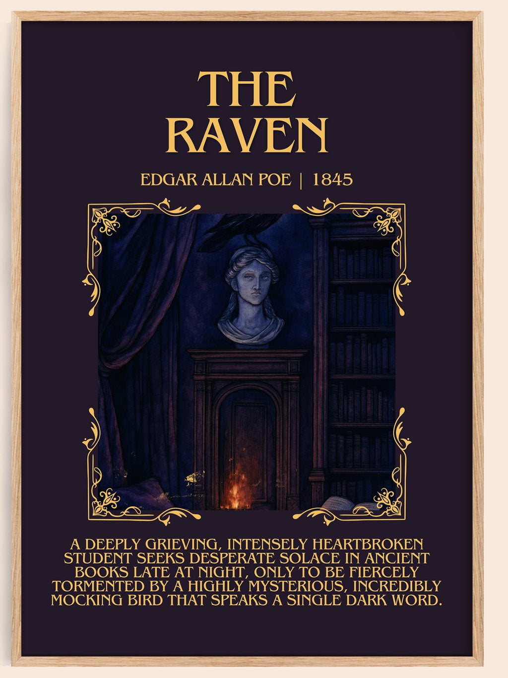The Raven Minimalist Book Poster by Edgar Allan Poe – book poster