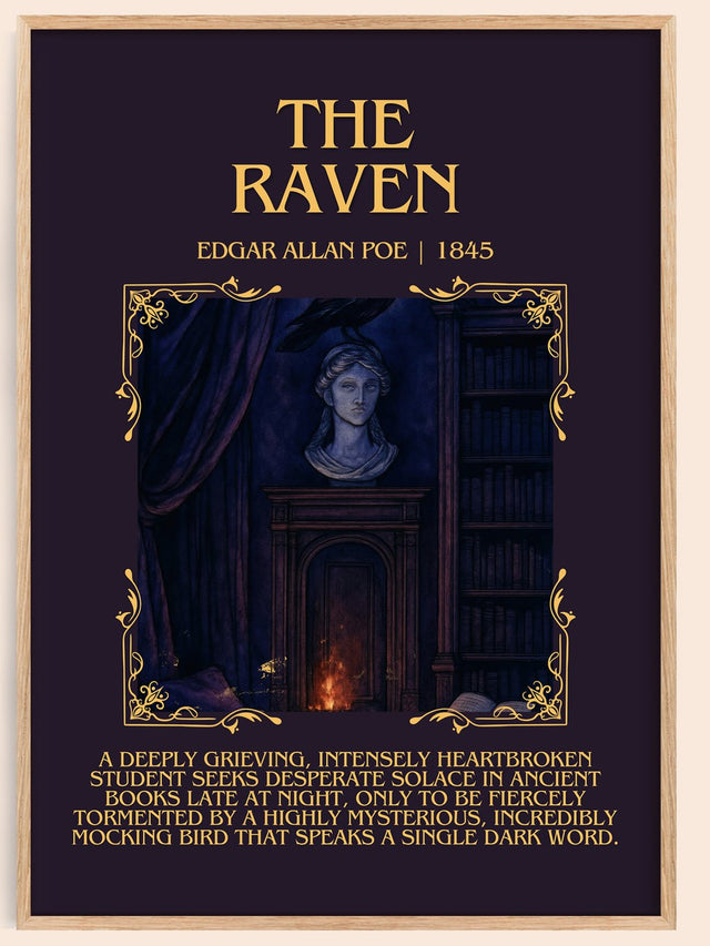 The Raven Minimalist Book Poster by Edgar Allan Poe
