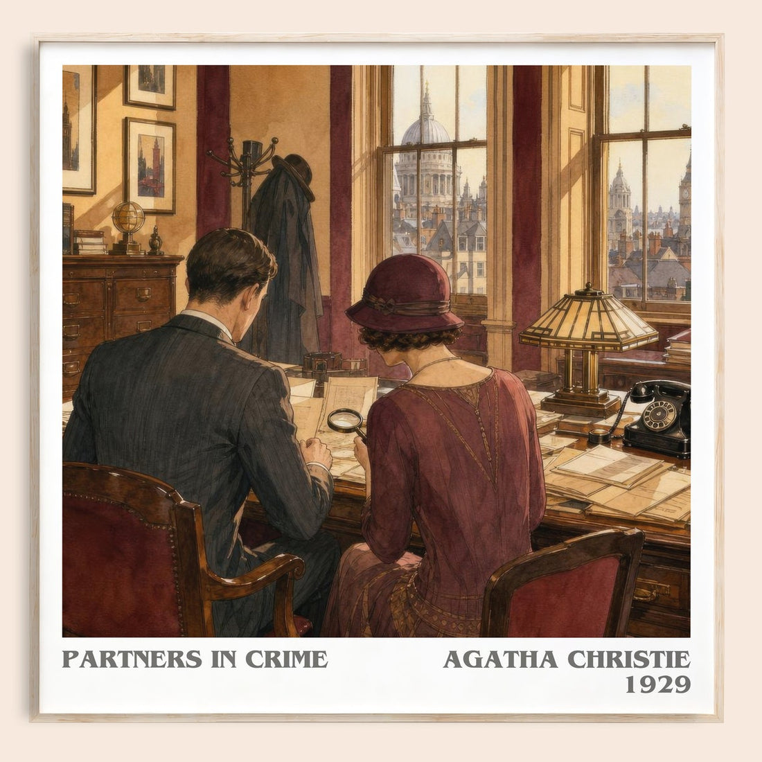 Partners In Crime literary book poster by Agatha Christie – framed literary art print