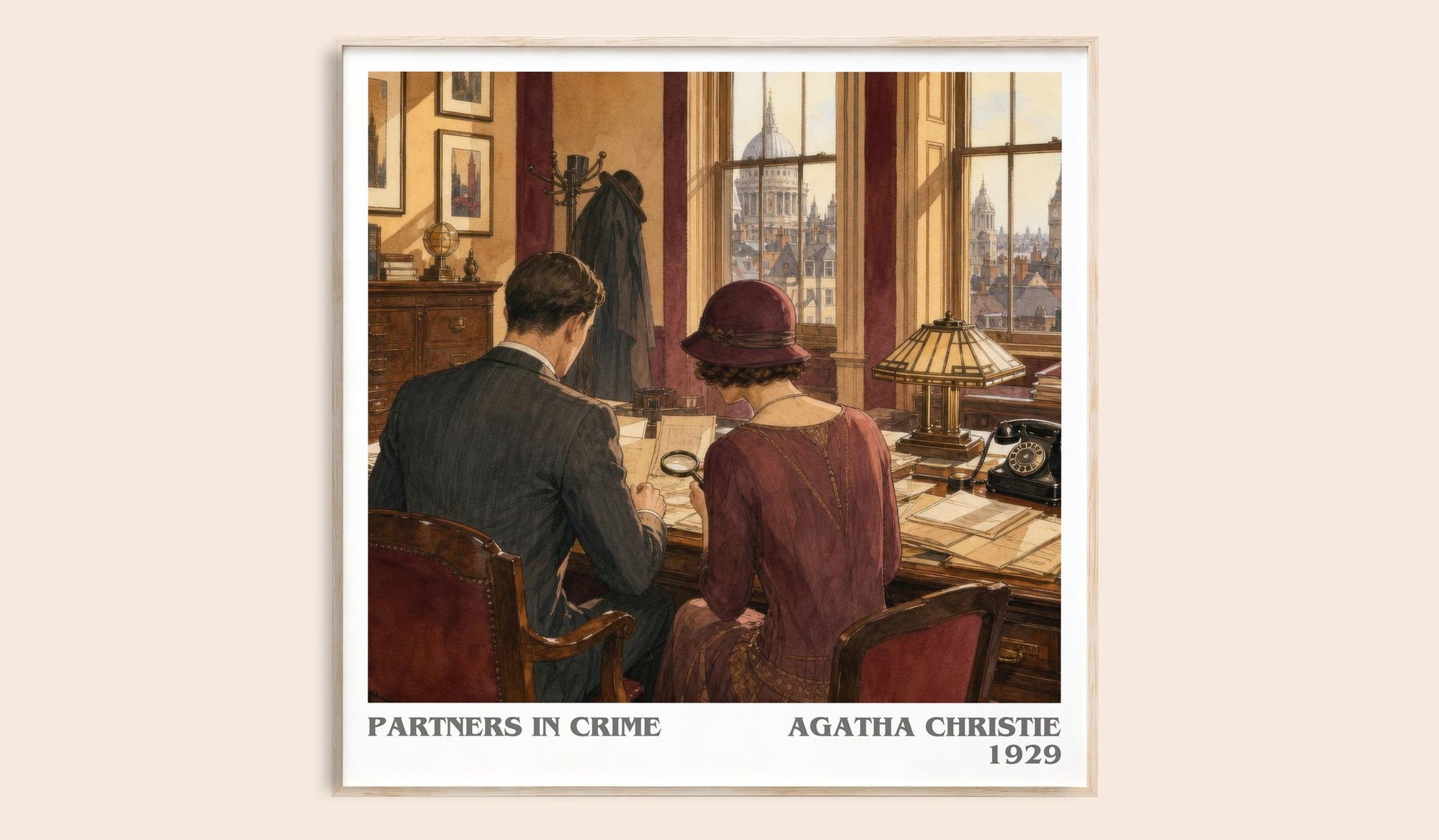 Partners In Crime literary book poster by Agatha Christie – framed literary art print