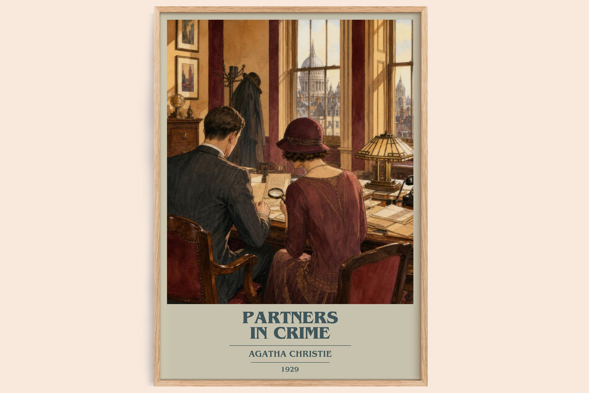 Partners In Crime book cover book poster by Agatha Christie – framed literary art print