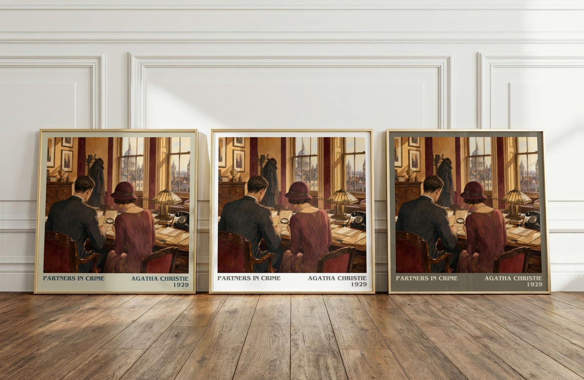 Partners In Crime literary art print colour and style options – Agatha Christie book art