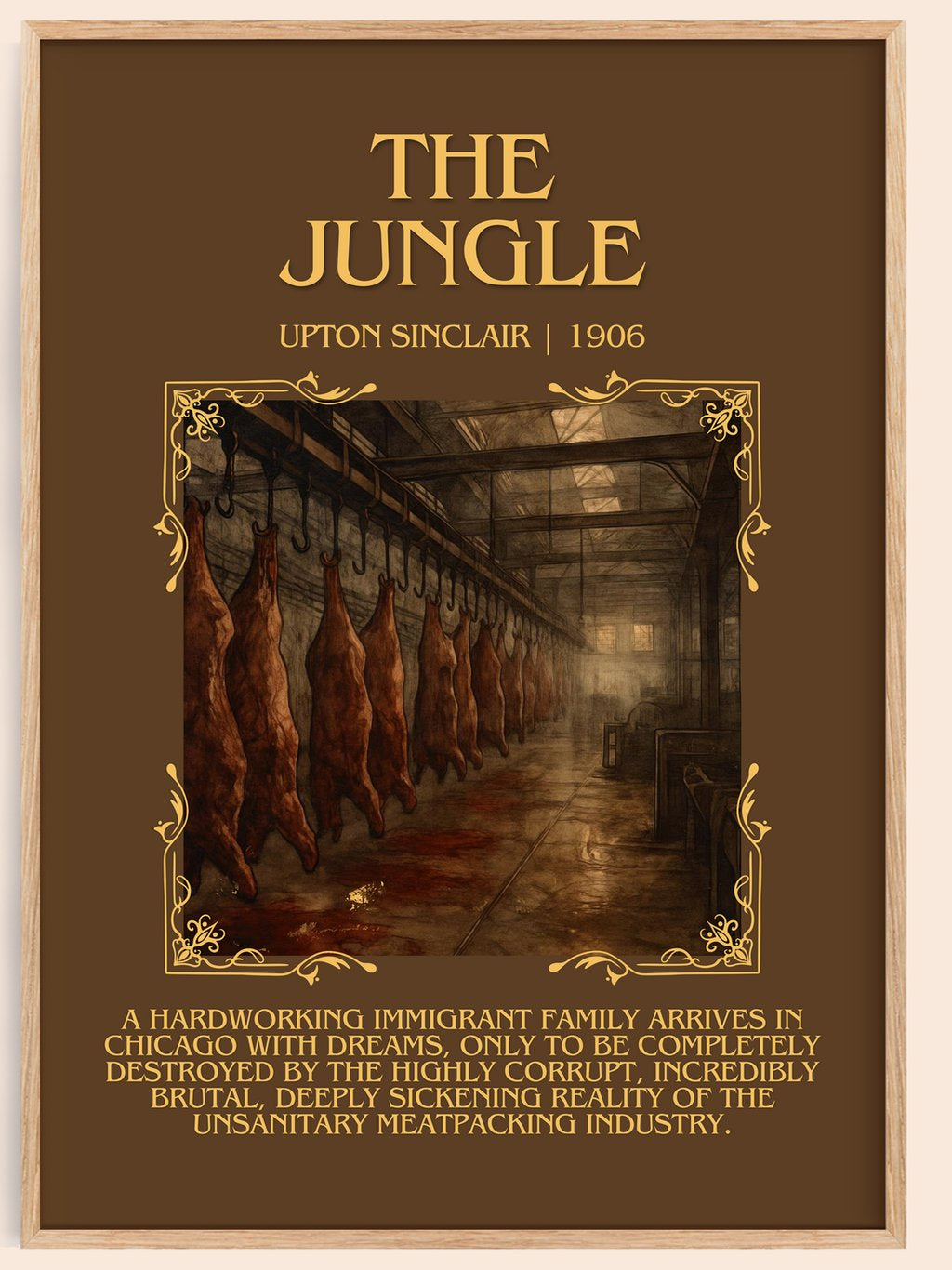 The Jungle Minimalist Book Poster by Upton Sinclair – book poster