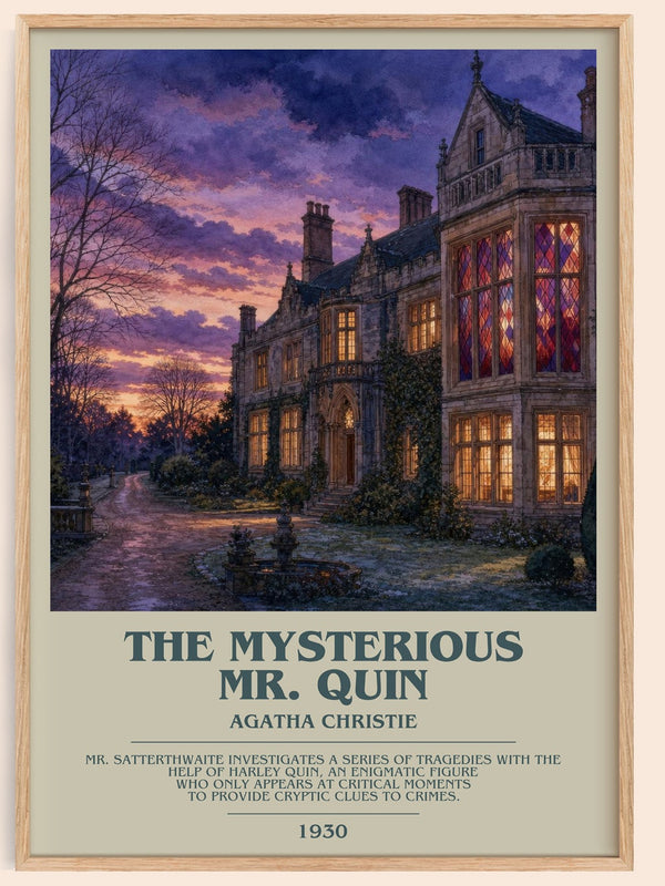 The Mysterious Mr. Quin bookish book poster by Agatha Christie – framed literary art print