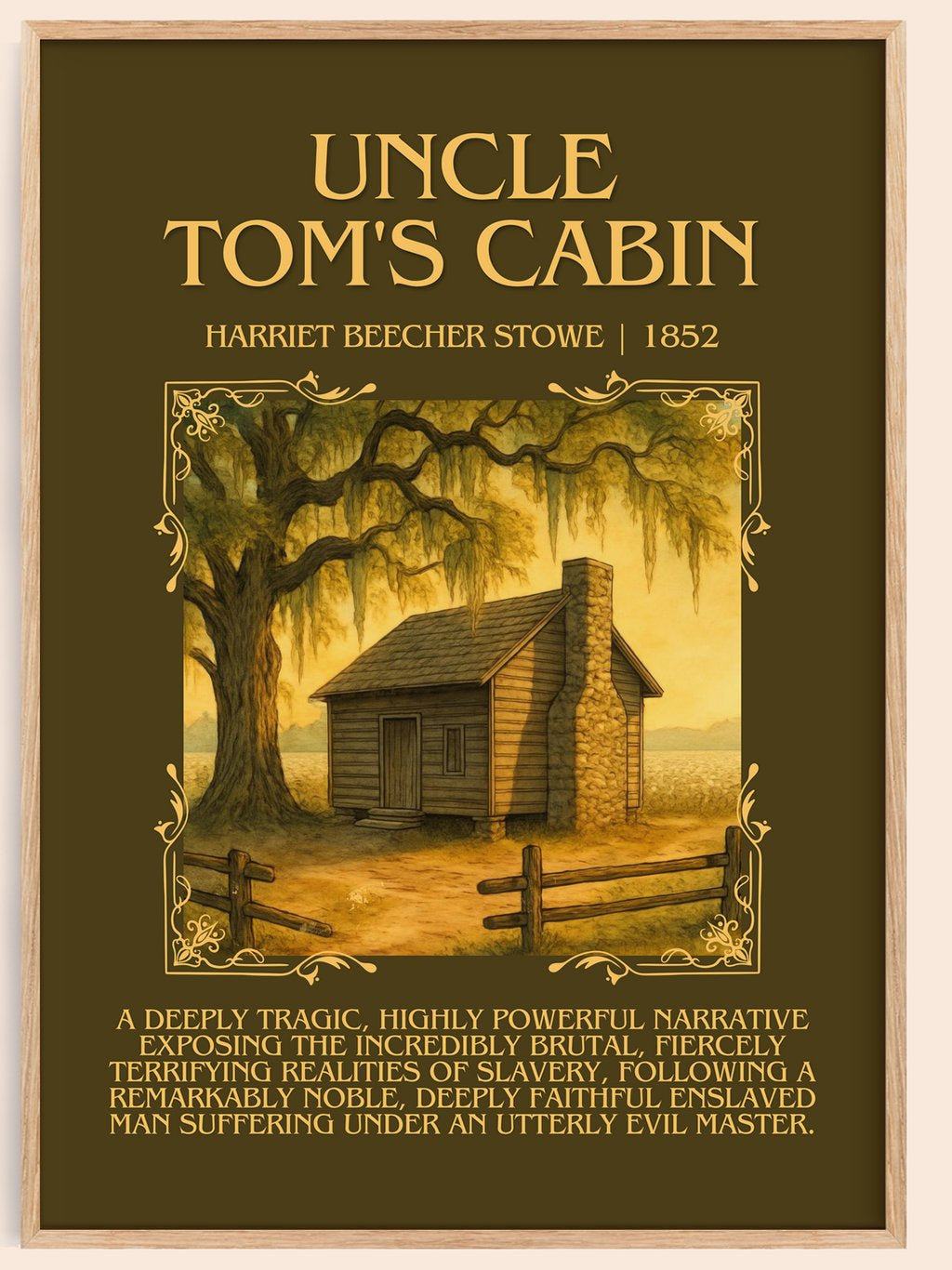 Uncle Tom'S Cabin Minimalist Book Poster by Harriet Beecher Stowe – book poster