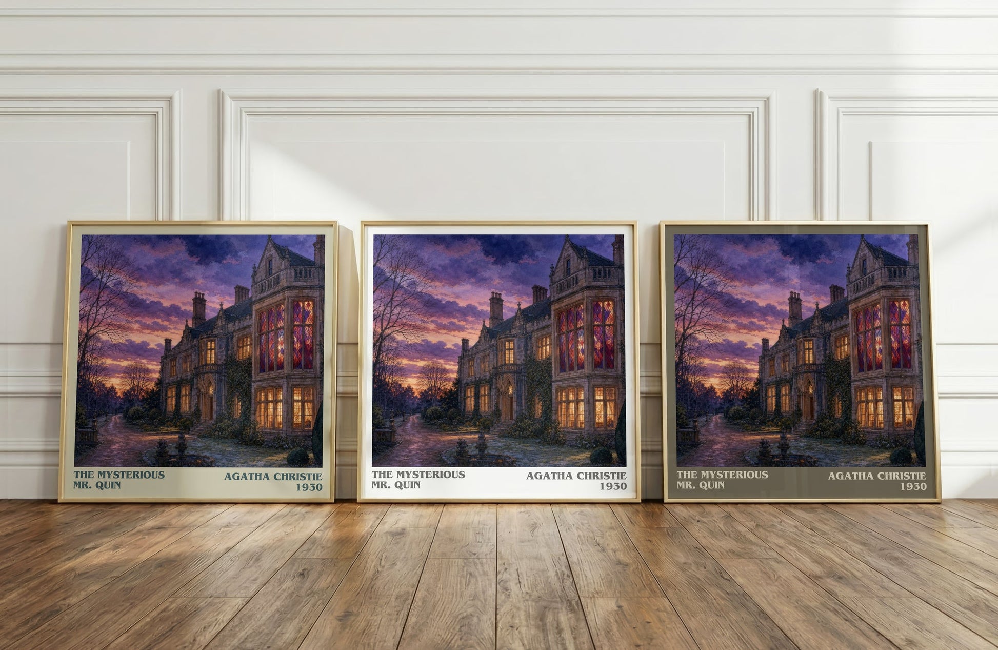 The Mysterious Mr. Quin literary art print colour and style options – Agatha Christie book art