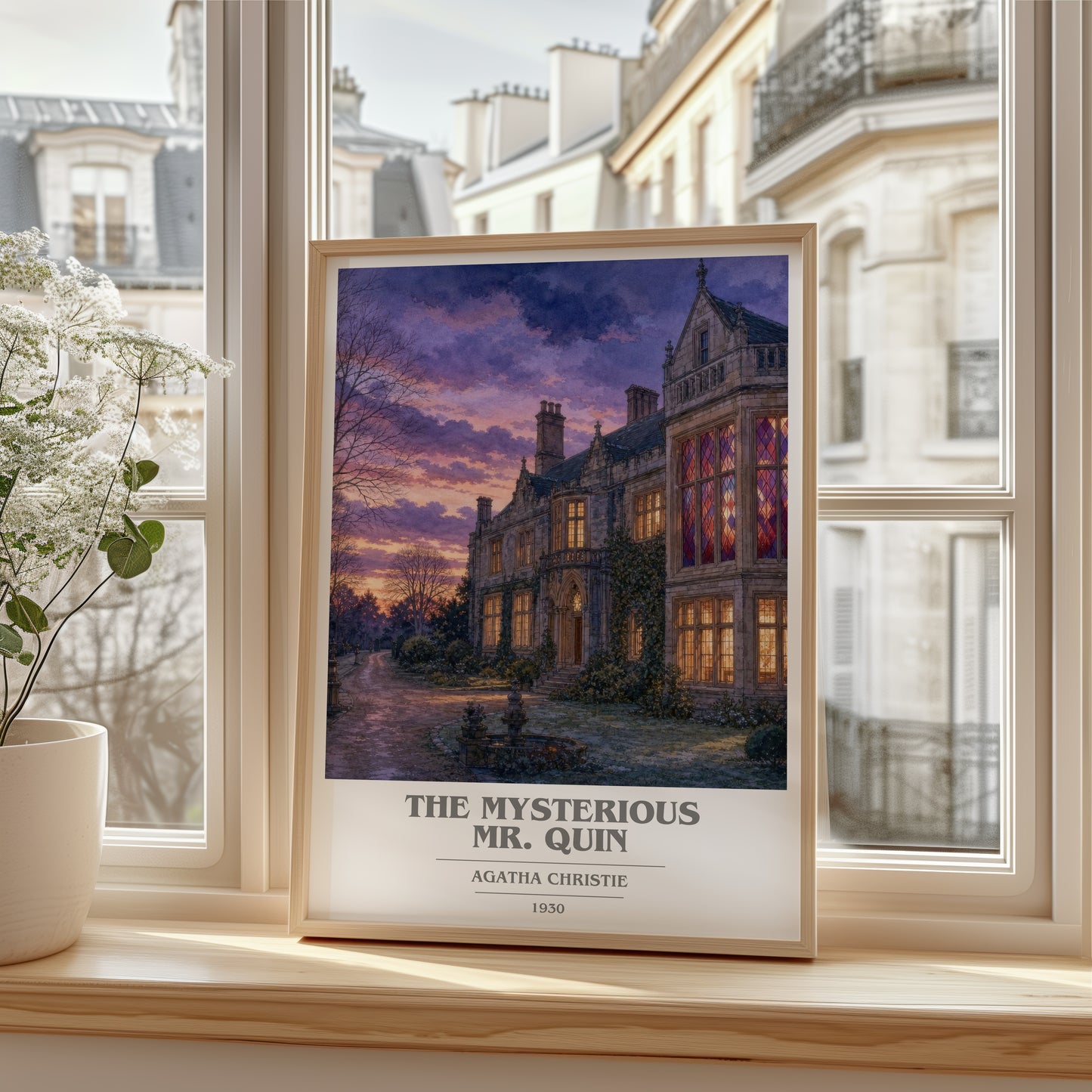 The Mysterious Mr. Quin book cover poster colour and style options – Agatha Christie book art