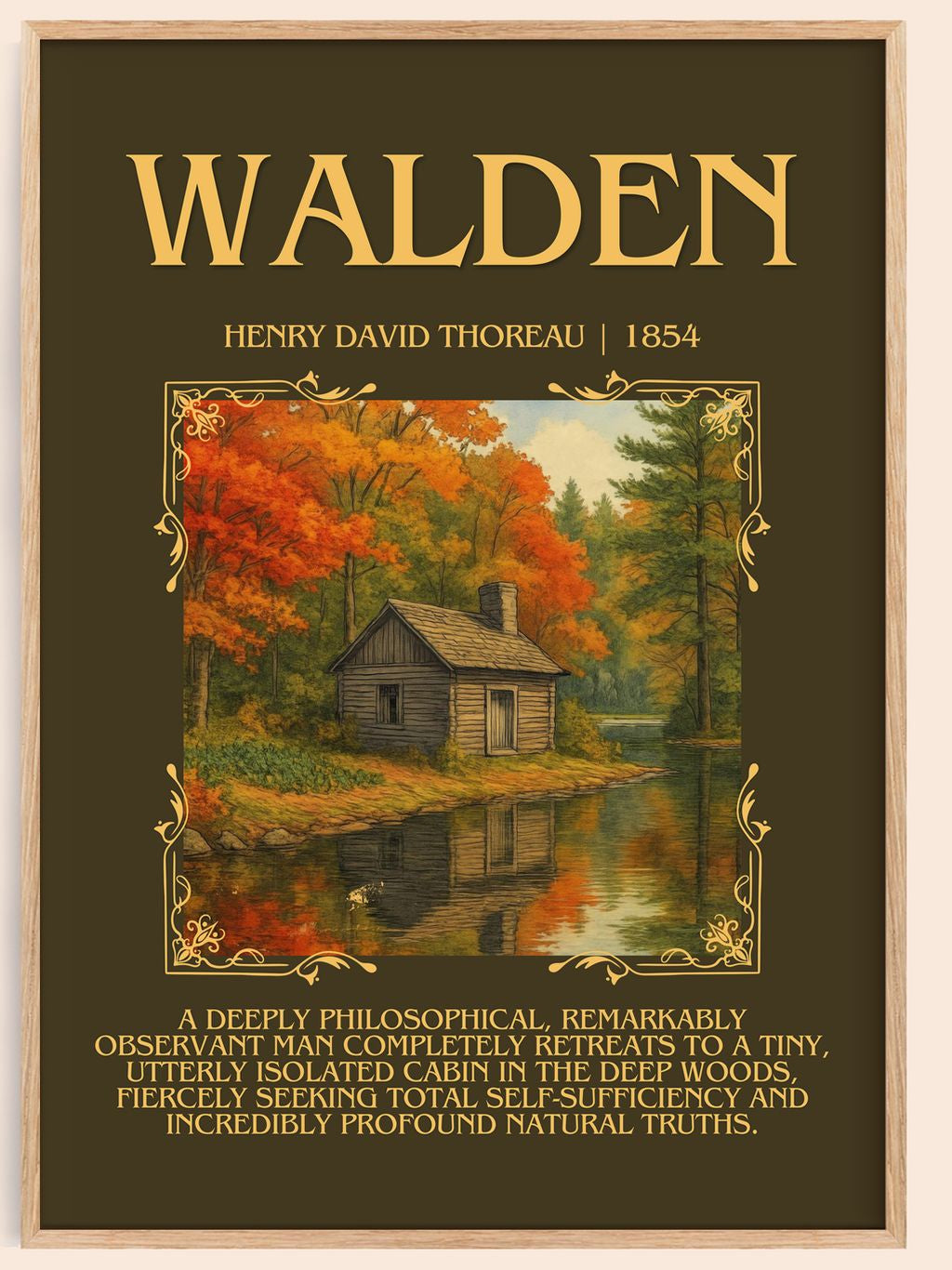 Walden Minimalist Book Poster by Henry David Thoreau – book poster