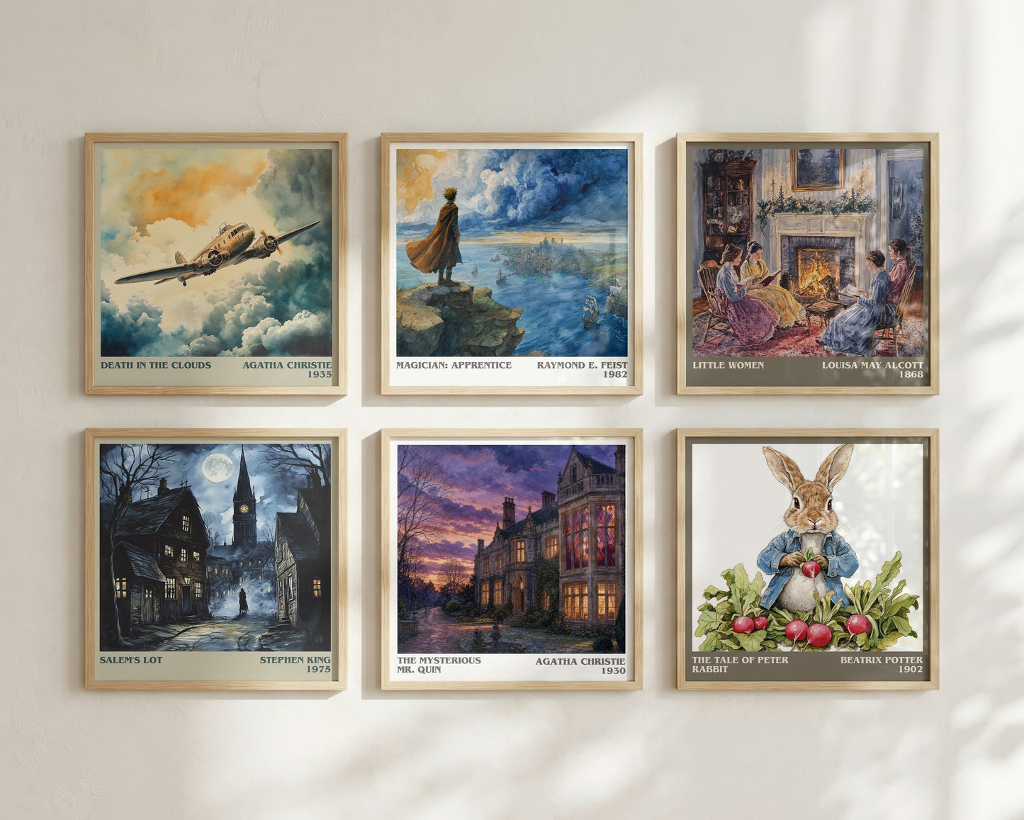 The Mysterious Mr. Quin literary print framed by window – literary home decor