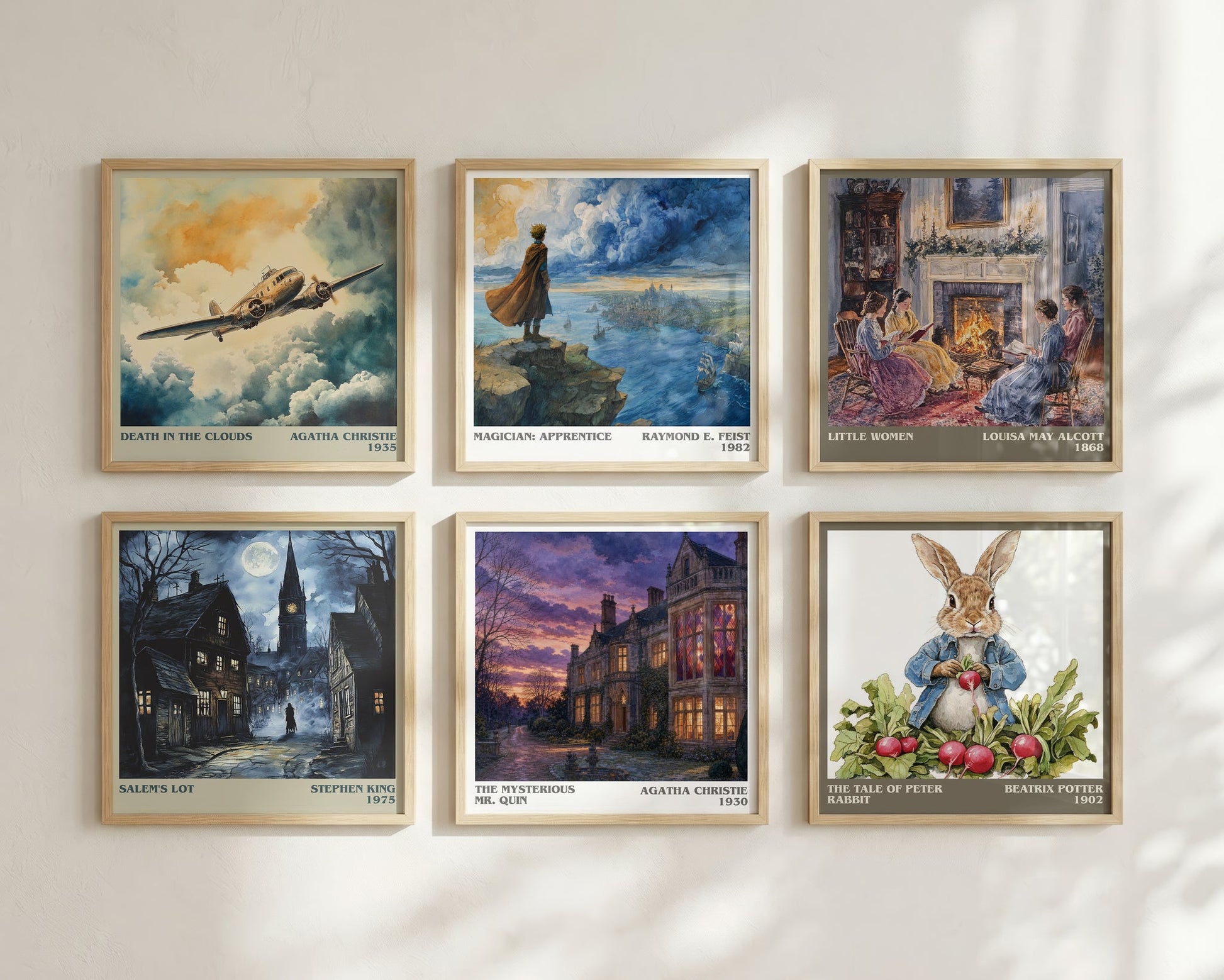 The Mysterious Mr. Quin literary print framed by window – literary home decor