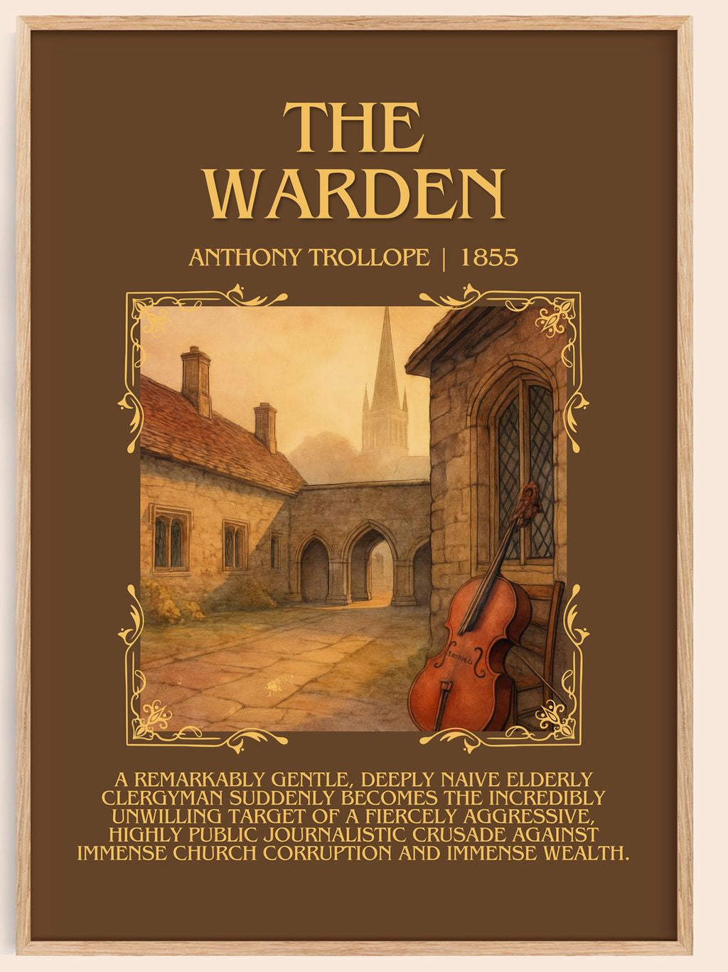 The Warden Minimalist Book Poster by Anthony Trollope – book poster