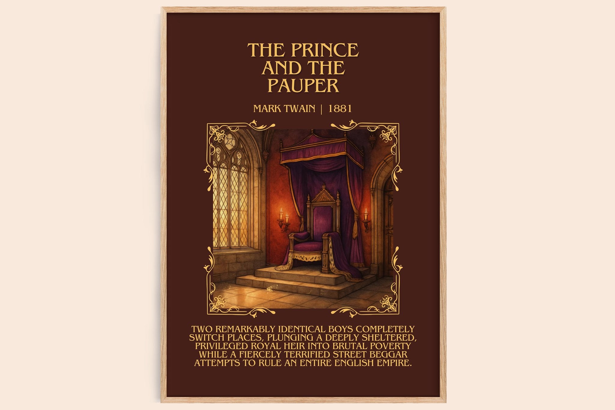 The Prince And The Pauper Minimalist Book Poster by Mark Twain