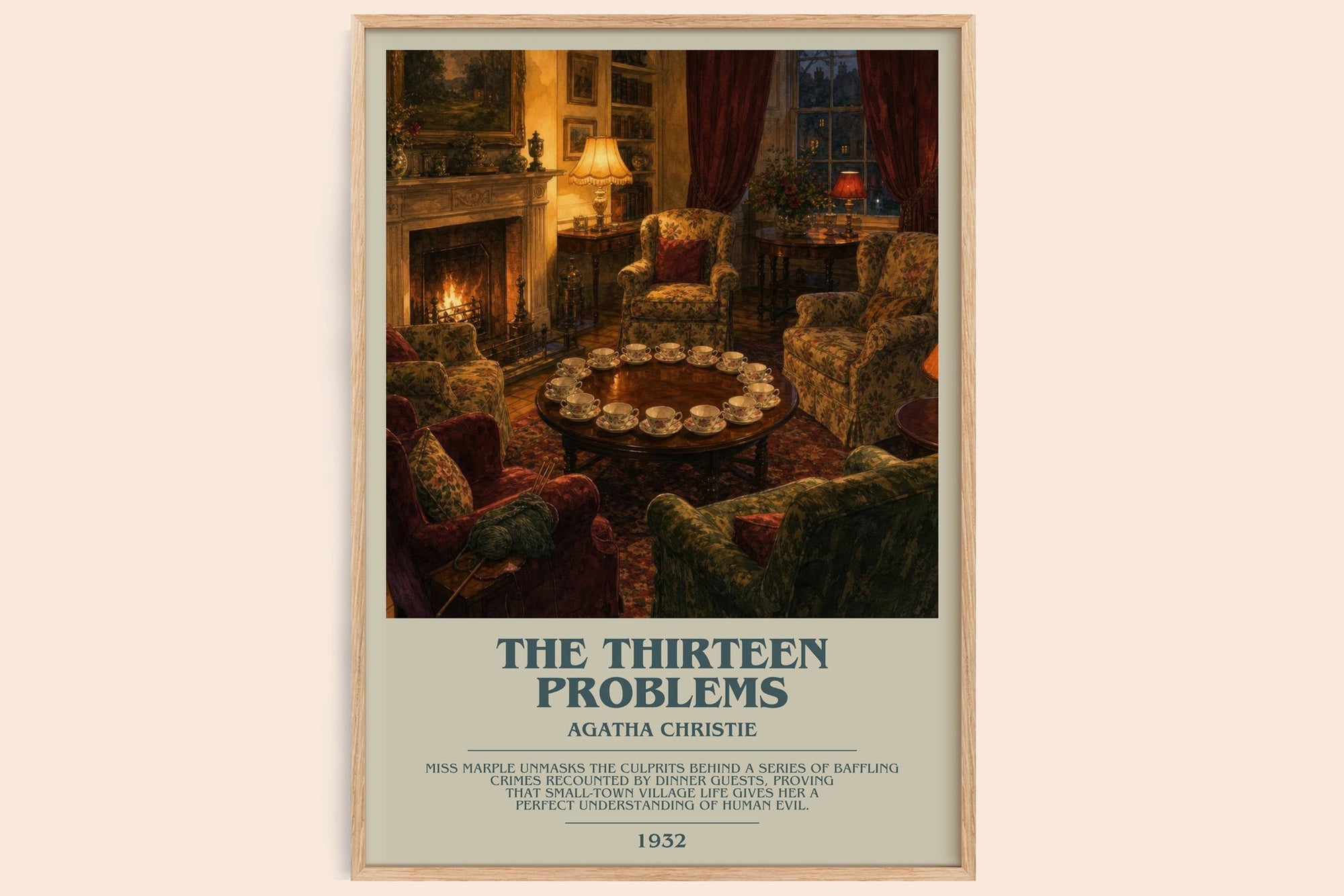 The Thirteen Problems Bookish Wall Art by Agatha Christie