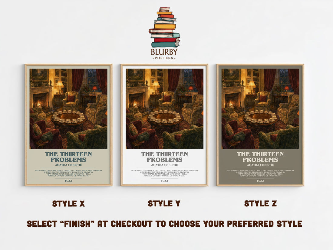 The Thirteen Problems Bookish Wall Art by Agatha Christie (mockup)