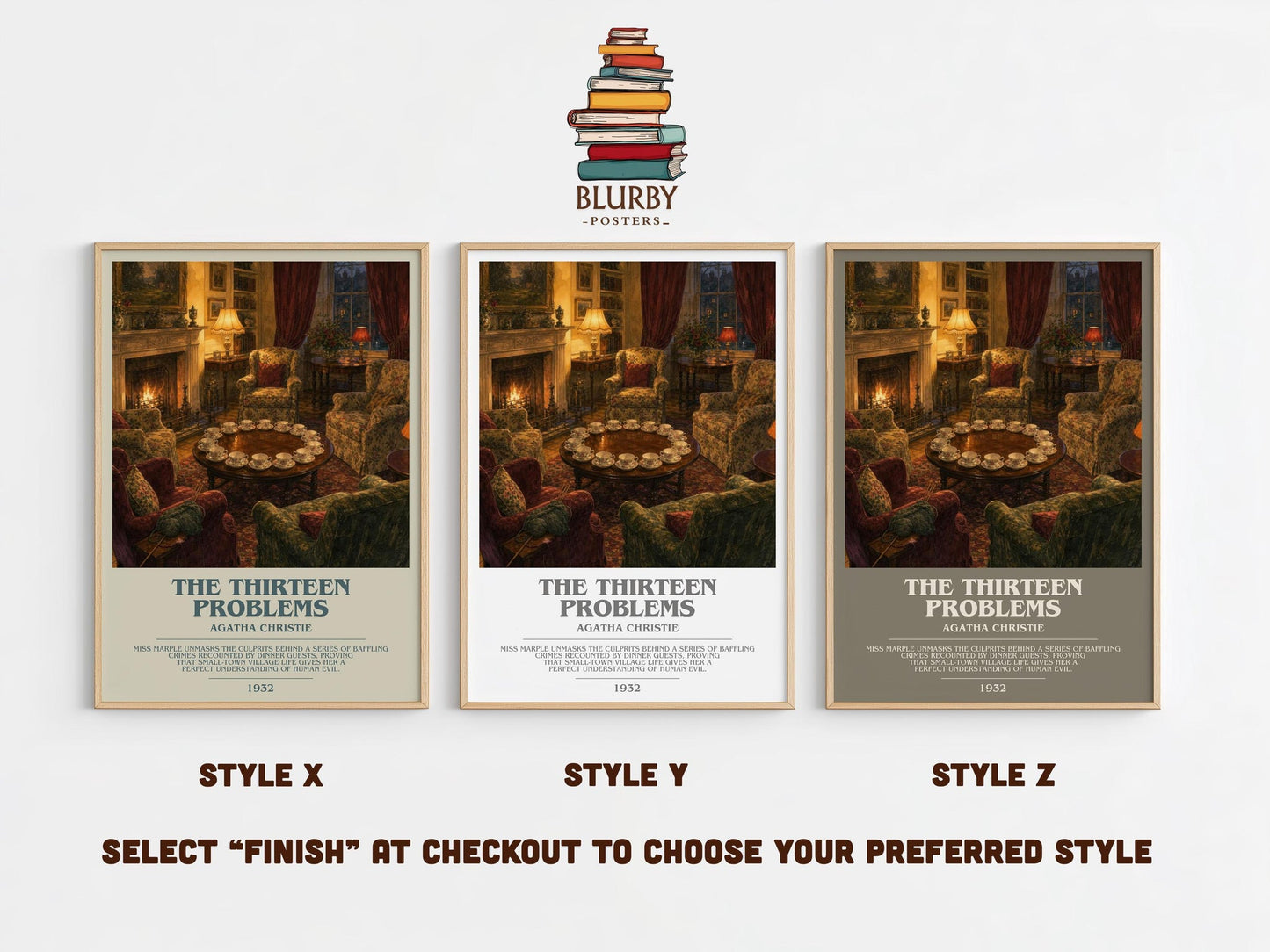 The Thirteen Problems Bookish Wall Art by Agatha Christie