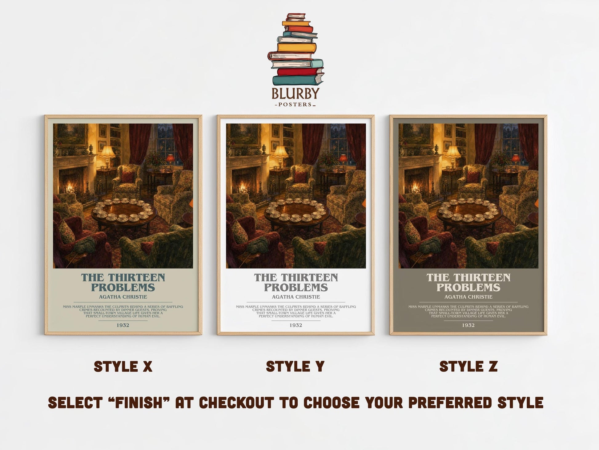 The Thirteen Problems Bookish Wall Art by Agatha Christie