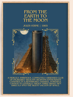 From The Earth To The Moon Minimalist Book Poster by Jules Verne – image 1