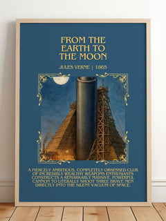 From The Earth To The Moon Minimalist Book Poster by Jules Verne – image 2