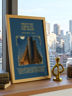 From The Earth To The Moon Minimalist Book Poster by Jules Verne – image 3