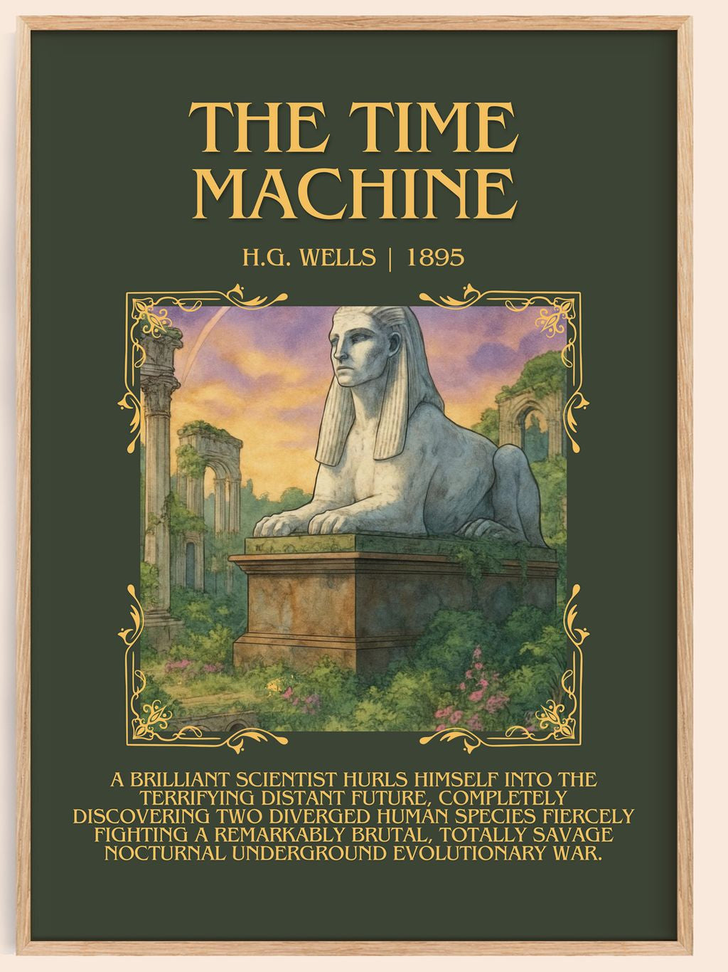 The Time Machine Minimalist Book Poster by H.G. Wells – book poster