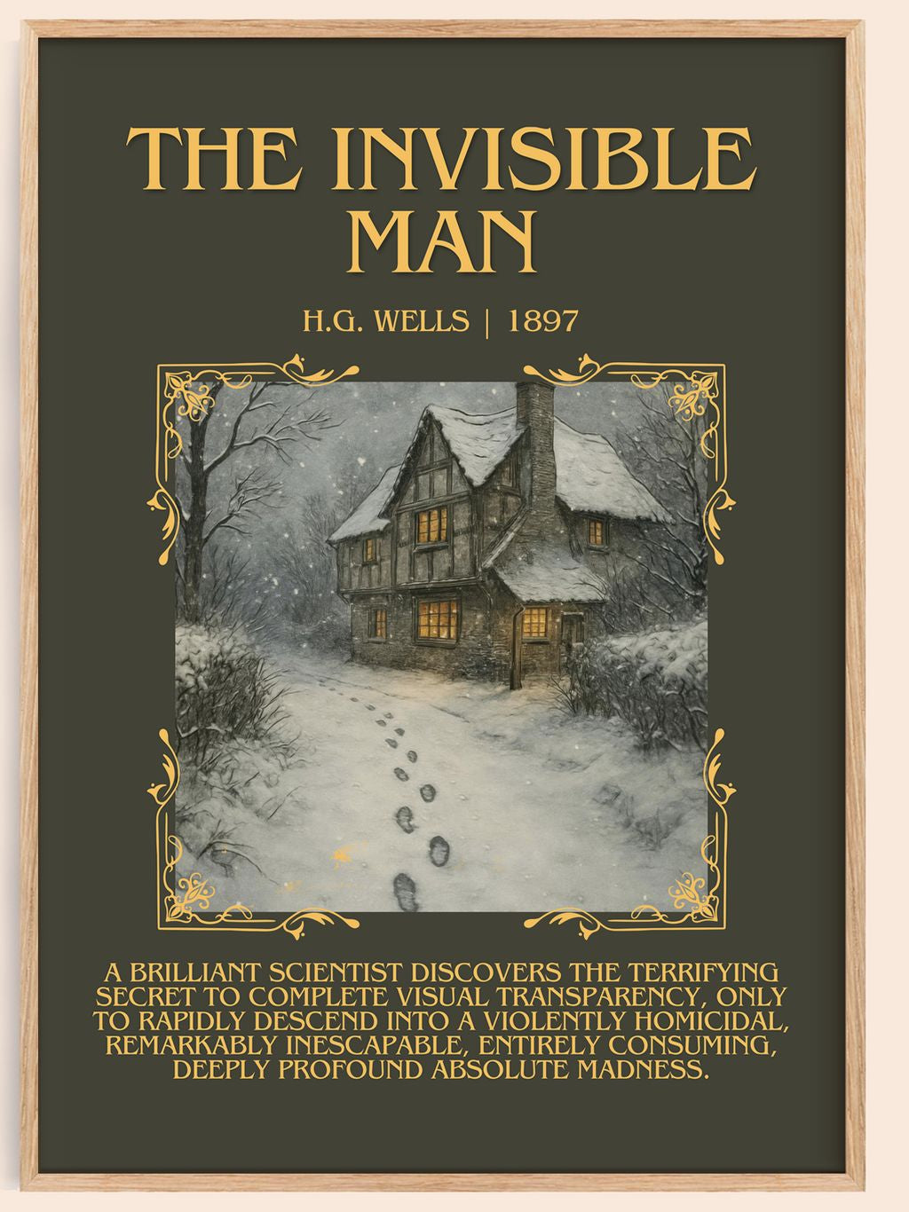 The Invisible Man Minimalist Book Poster by H.G. Wells – book poster