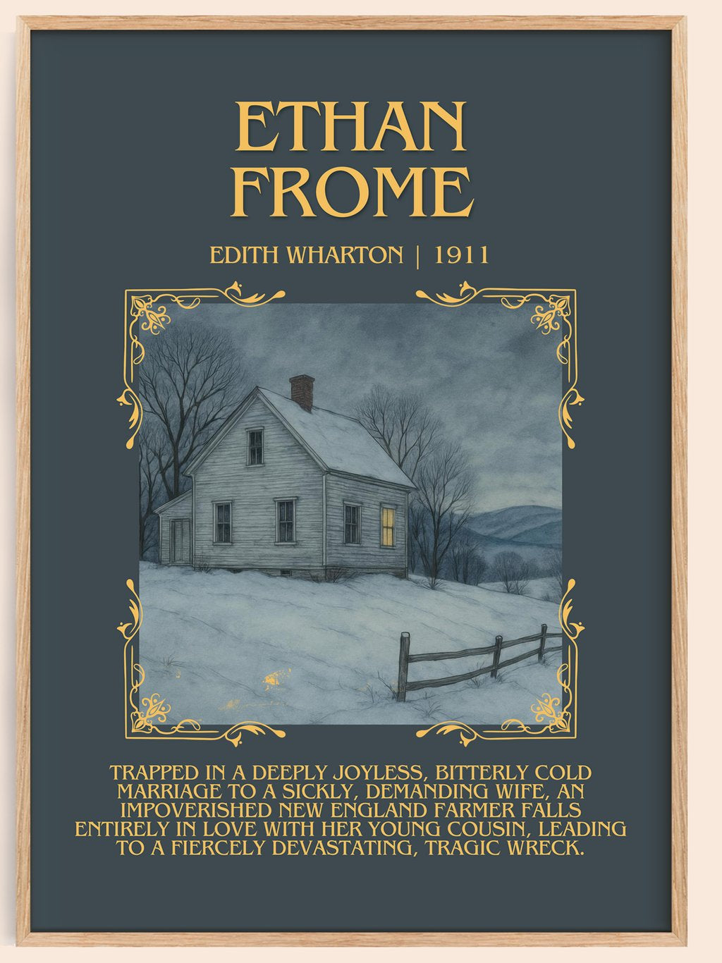 Ethan Frome Minimalist Book Poster by Edith Wharton – book poster