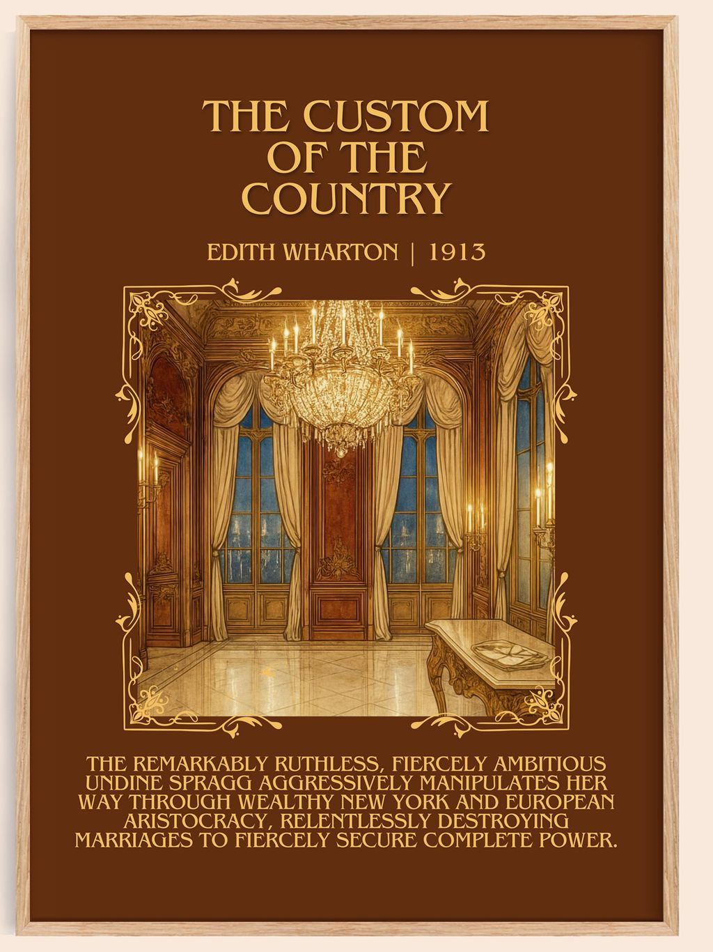 The Custom Of The Country Minimalist Book Poster by Edith Wharton – book poster