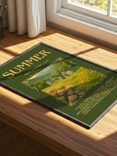 Summer Minimalist Book Poster by Edith Wharton – print on a sunlit desk
