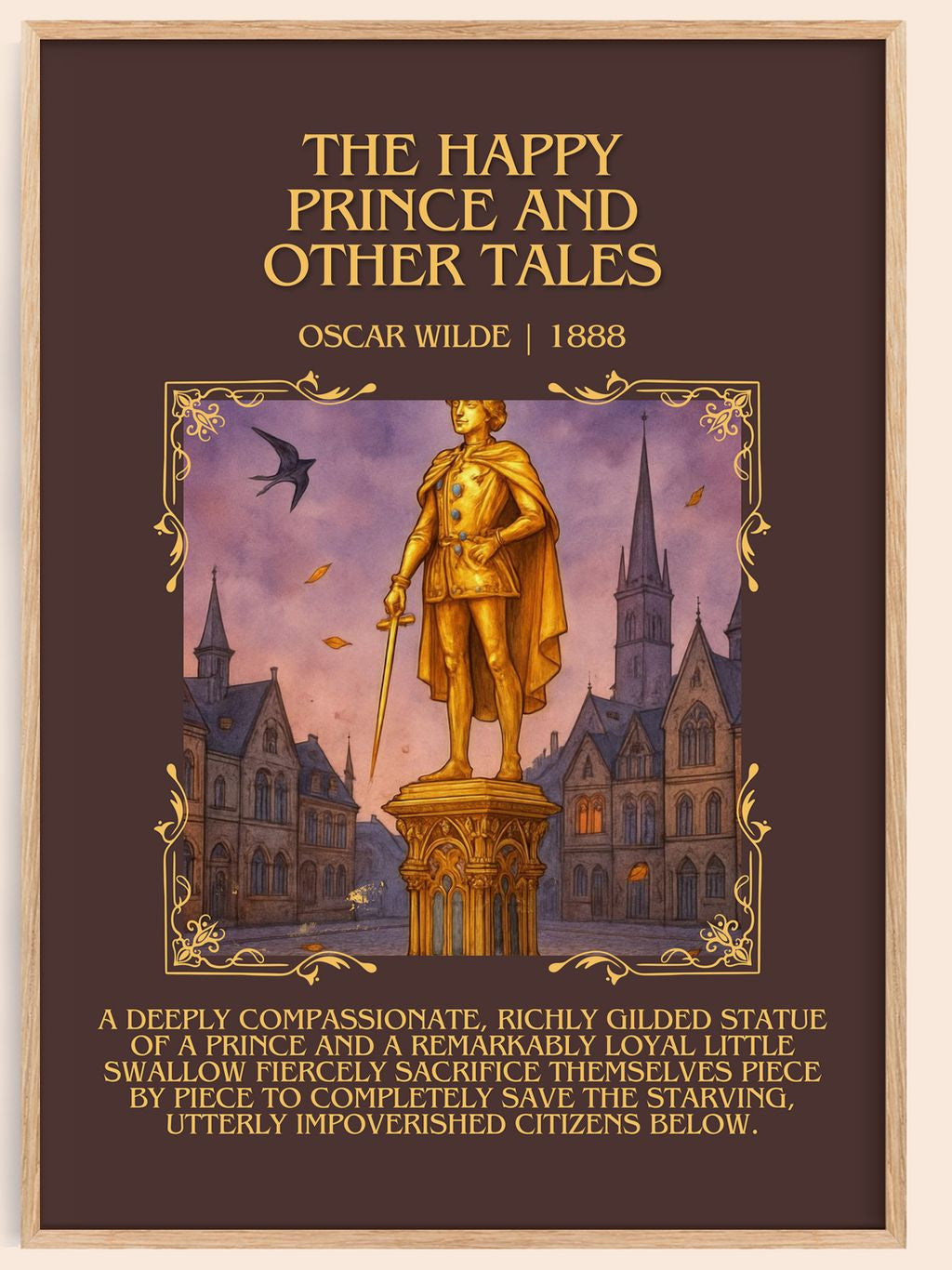 The Happy Prince And Other Tales Minimalist Book Poster by Oscar Wilde – book poster