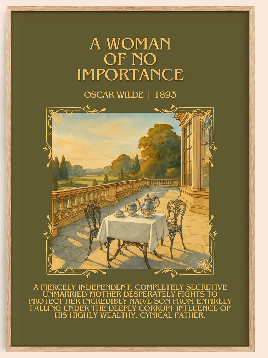 A Woman Of No Importance Minimalist Book Poster by Oscar Wilde – book poster