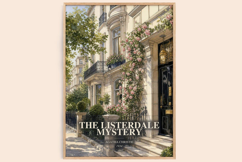 The Listerdale Mystery watercolour book poster by Agatha Christie – framed literary art print