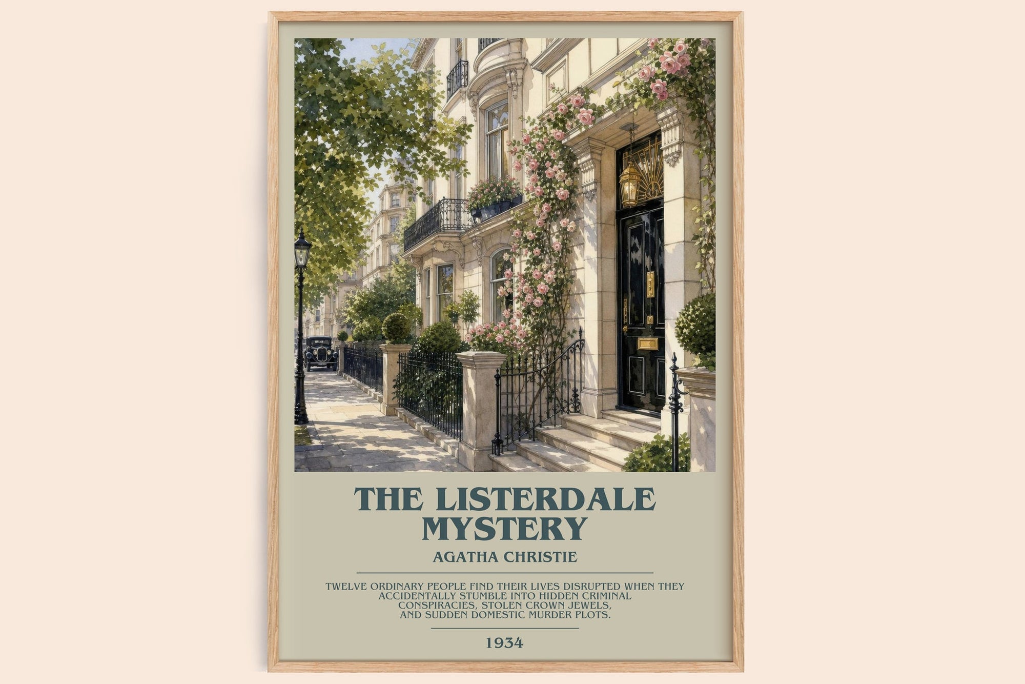 The Listerdale Mystery bookish book poster by Agatha Christie – framed literary art print