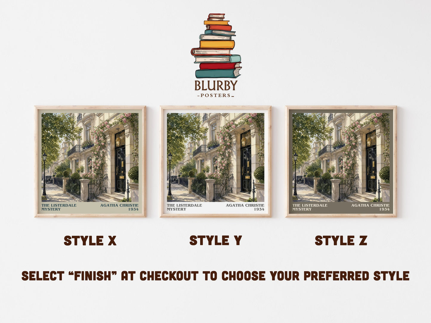 The Listerdale Mystery literary print in frame leaning in hallway – mystery wall art