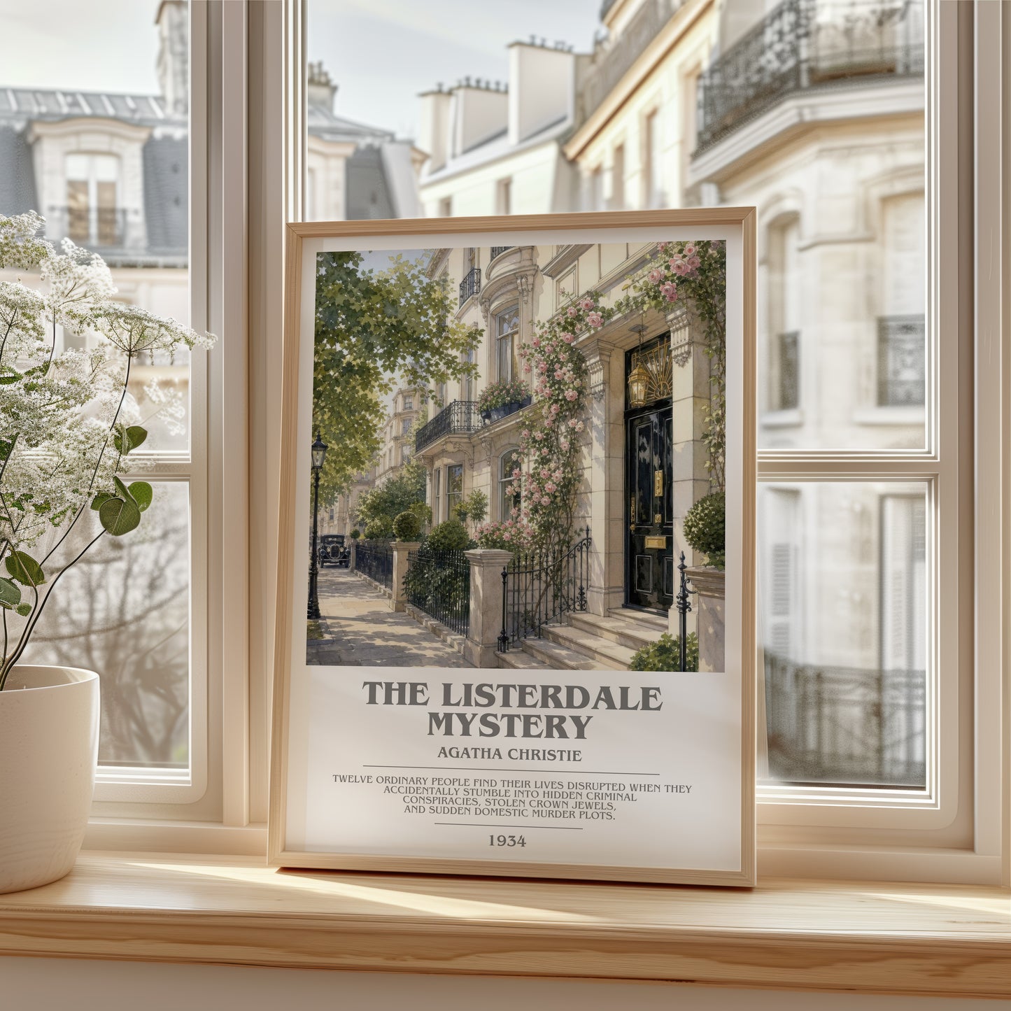 The Listerdale Mystery bookish poster colour and style options – Agatha Christie book art
