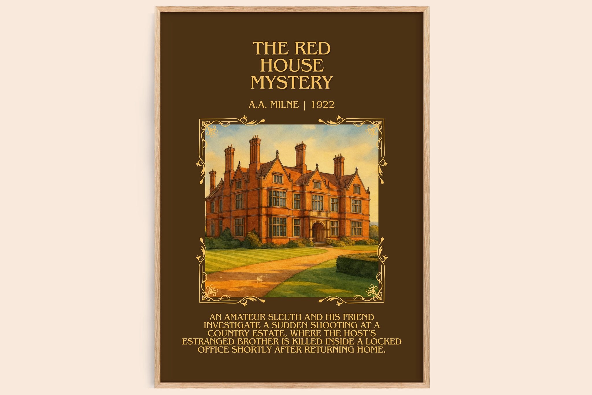 The Red House Mystery Minimalist Book Poster by A.A. Milne