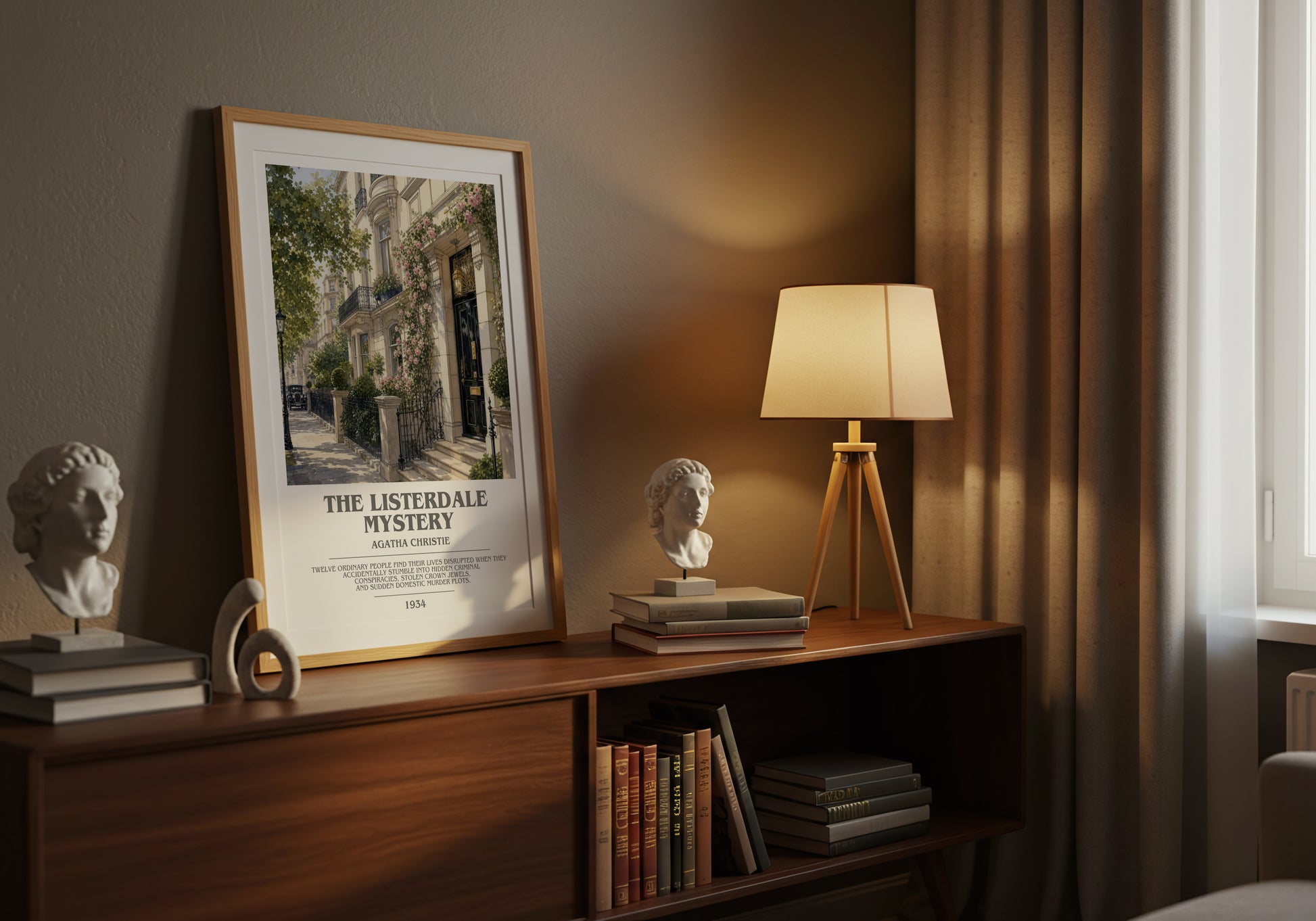 The Listerdale Mystery bookish book poster framed on wall – mystery wall art