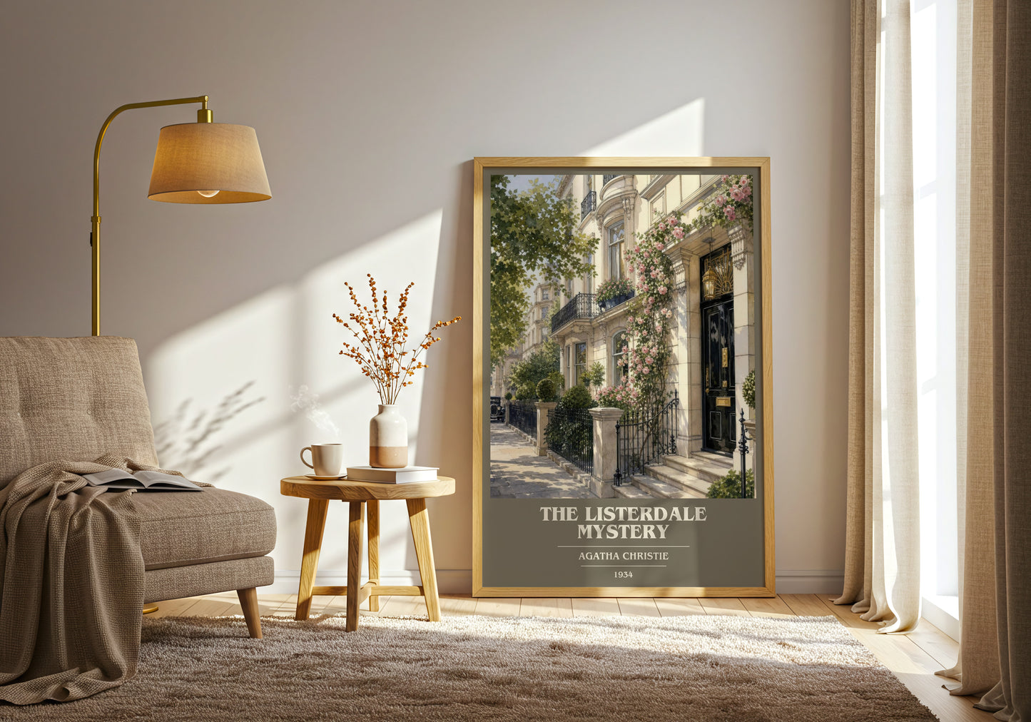 The Listerdale Mystery book cover print on bookshelf – Agatha Christie fan gift