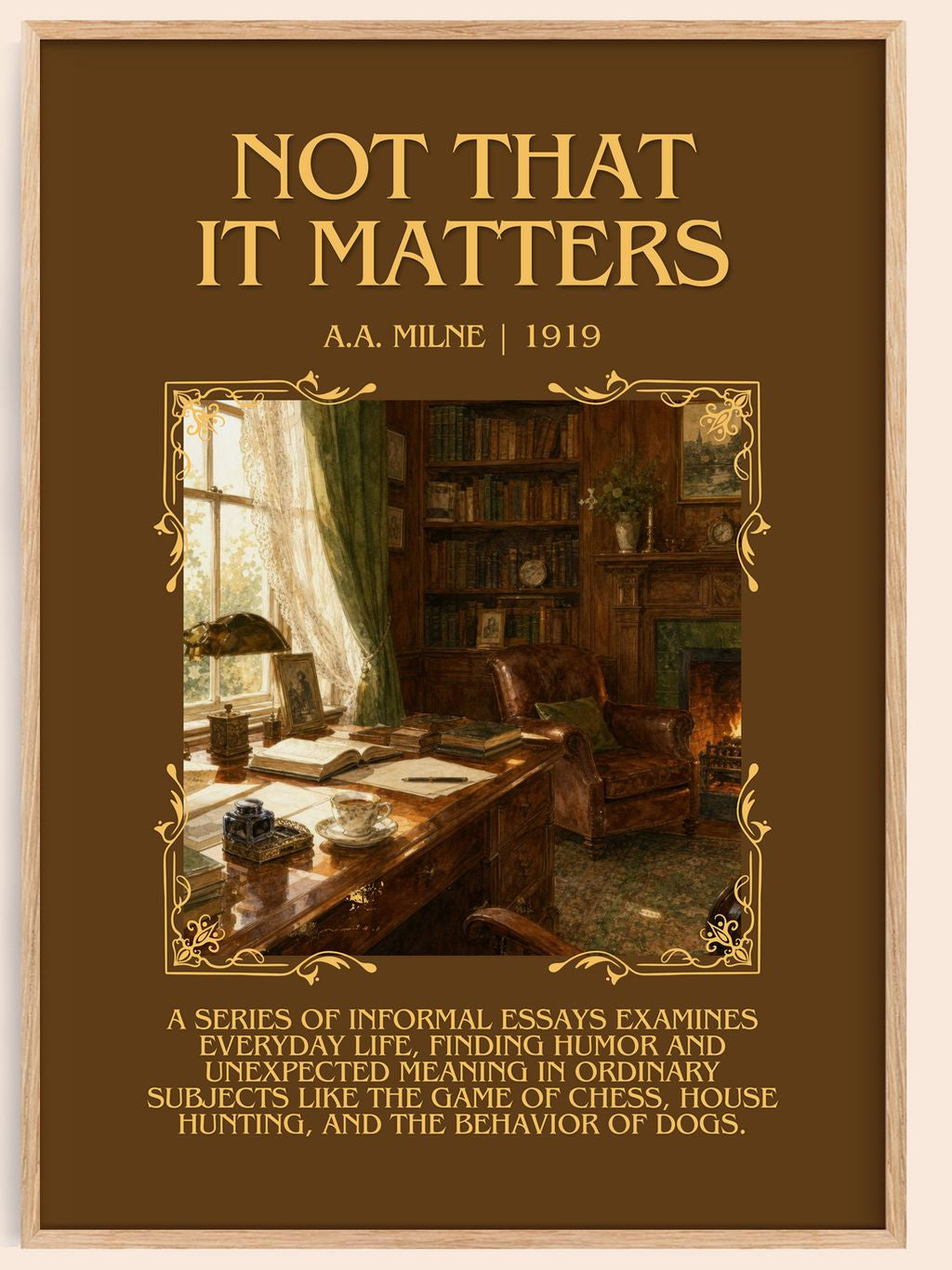Not That It Matters Minimalist Book Poster by A.A. Milne – book poster