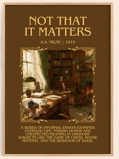 Not That It Matters Minimalist Book Poster by A.A. Milne – image 1
