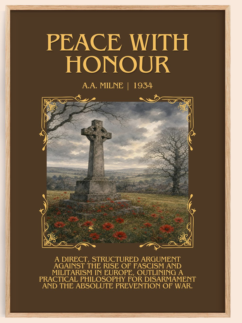 Peace With Honour Minimalist Book Poster by A.A. Milne – book poster