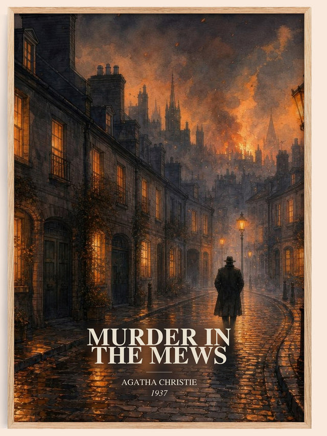 Murder In The Mews Book Watercolour Illustration by Agatha Christie