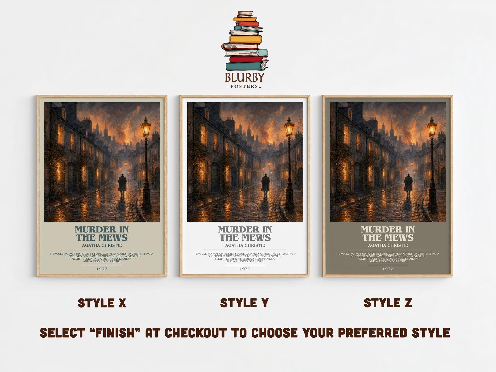 Murder In The Mews Bookish Wall Art by Agatha Christie