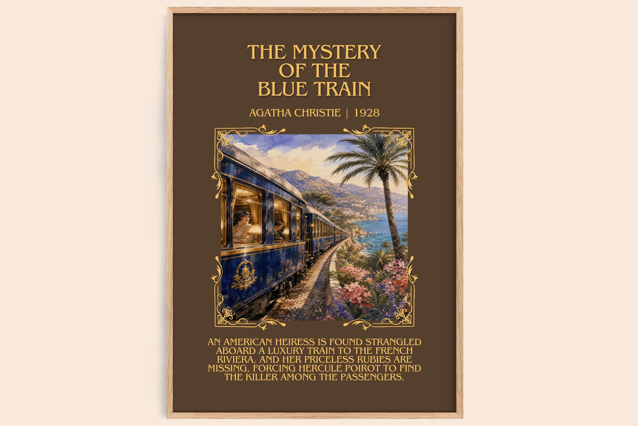 Mystery Of The Blue Train Minimalist Book Poster by Agatha Christie